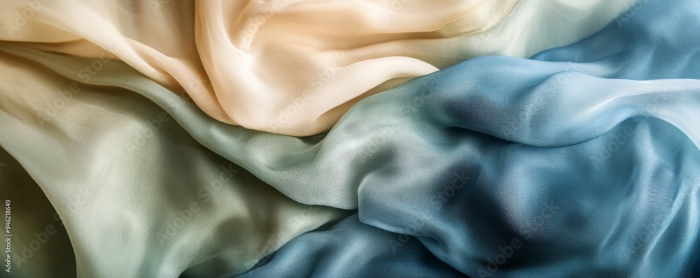 Poster abstract background with smooth elegant silk fabric forming soft waves