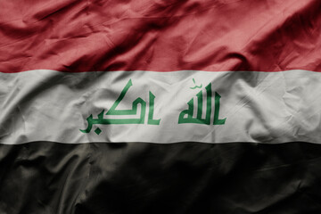 waving colorful realistic national flag of iraq .