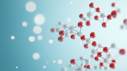 A computer rendering of a 3D model of a molecule, with illustrations of its atomic structure and bonding.