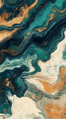 Fototapeta premium Liquid marble texture with gold veins creating abstract painting