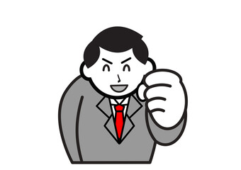 ガッツポーズのビジネスマン