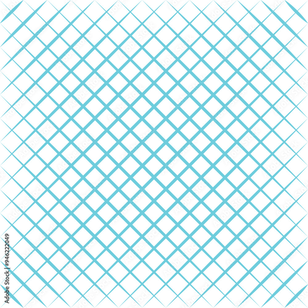 Poster square wire fence mesh. blue check and grid seamless vector pattern.