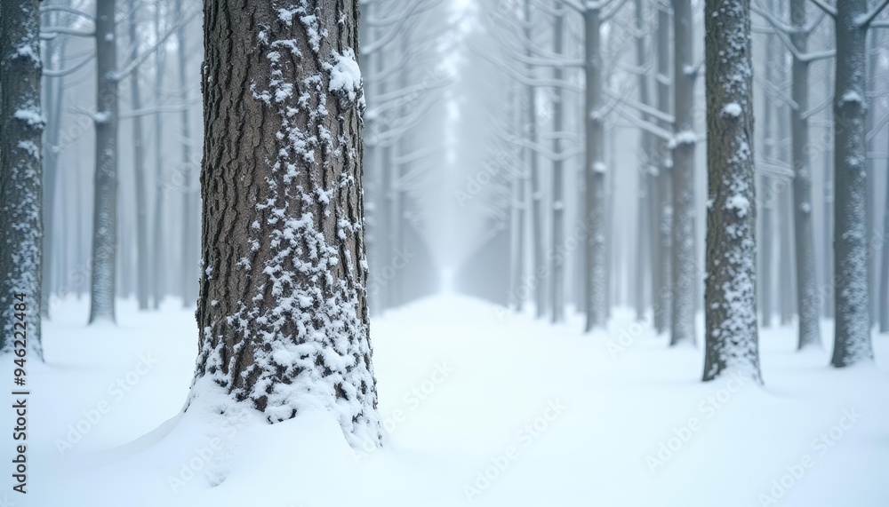 Sticker  Whispers of winter in a snowy forest