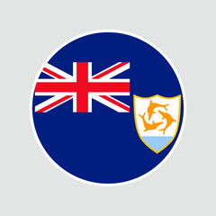 The flag of Anguilla. Flag icon. Standard color. Round flag. Computer illustration. Digital illustration. Vector illustration.	
