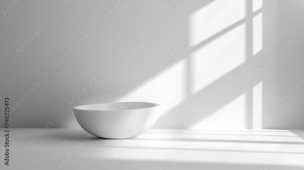 Poster a simple white backdrop with a subtle drop shadow, adding depth and dimension to the scene