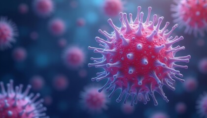  Viral particles in a microscopic view highlighting the intricate structure of a virus