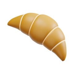 3d illustration of crispy croissant, baked pastry product abstract