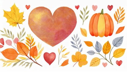 Collections of illustrations on the theme of autumn