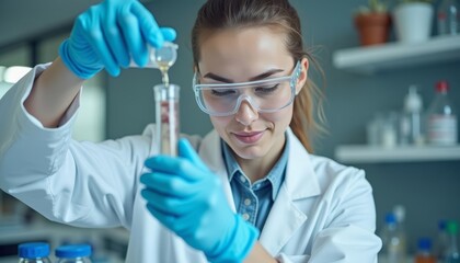 Fototapeta premium Determination in the lab A scientists focused pursuit of discovery