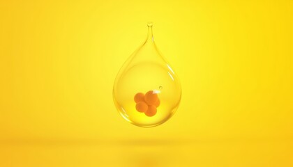Fototapeta premium Flower in a droplet of water closeup