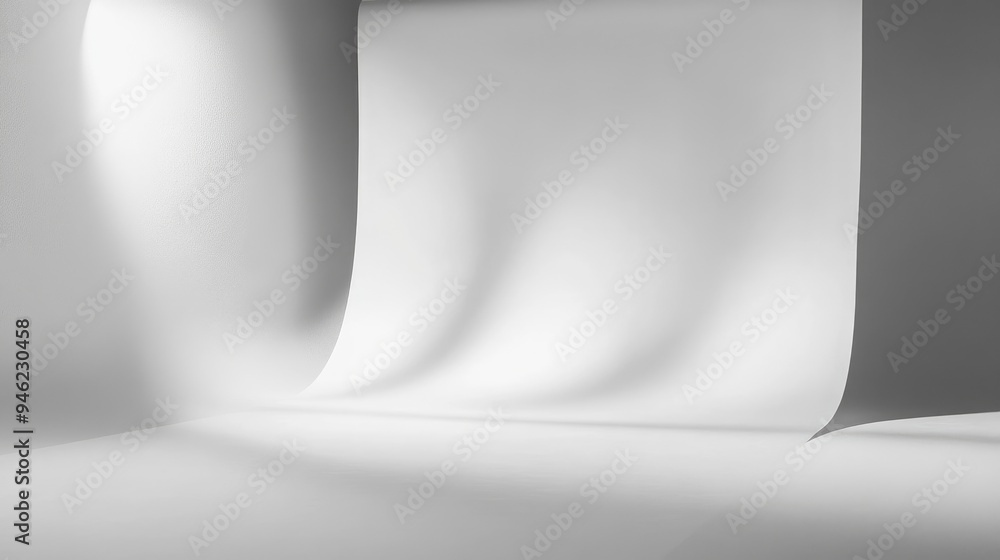 Poster a white backdrop with a gentle shadow gradient, adding depth to product photography