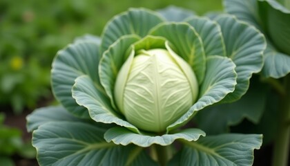 Obraz premium Freshly harvested cabbage ready for the market