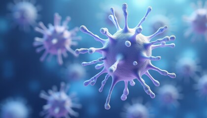  Viral outbreak  A closeup view of a coronavirus particle