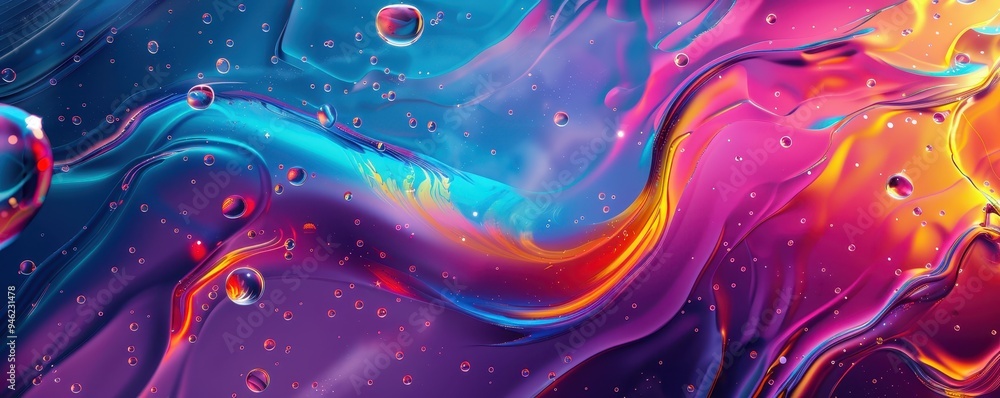 Aufkleber vibrant abstract background with fluid shapes and colorful gradients. perfect for creative design an