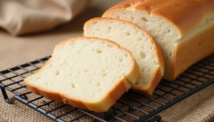  Freshly sliced bread ready to be toasted
