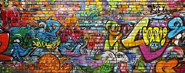 Obraz premium Wall art in an alleyway wall art in a corner pop art graffiti and modern doodle styles.