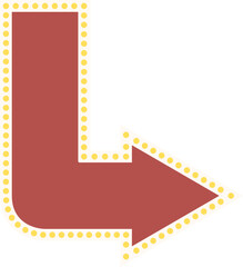 Retro arrow sign frames and lamp light borders.