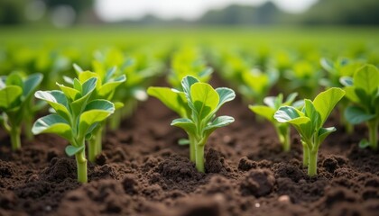  New beginnings  A field of freshly sprouted plants