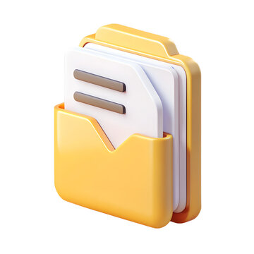 recommend clip art: 3D Render of a Yellow Folder with Documents