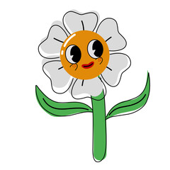 clipart Doodle daisy flower with a smile