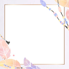 Square Bohemian style frame png
