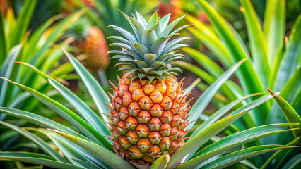 Obraz premium Ripe pineapple fruit. Ripe pineapple on white background
