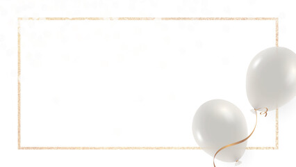 Pearl white balloons frame png with transparent background