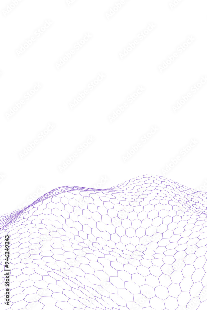 Poster Purple 3D wave pattern design element