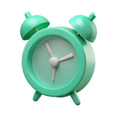3D Render of a Green Alarm Clock