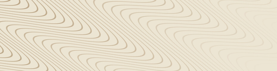 Abstract background with lines and waves. Web banner size. Element for design. Vector background for brochure, booklet, flyer, poster. Brown and beige gradient. Coffee, cafe