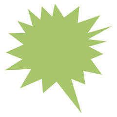 Explosion speech bubble PNG clip art, green flat design