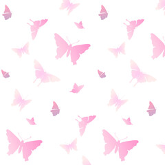 Butterfly png pattern, transparent background pastel pink animal illustration
