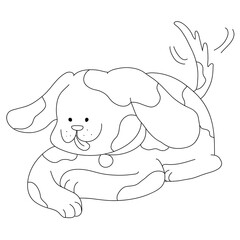 Dog doodle png sticker, blank printable transparent design for children's art project