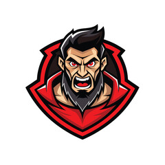 Angry Man mascot logo icon vector design on white background