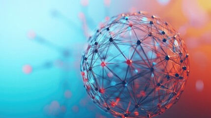 3D globe with interconnected nodes, abstract global network, no people, ample room for text