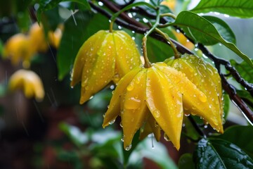 Organic star fruit also known as carambola