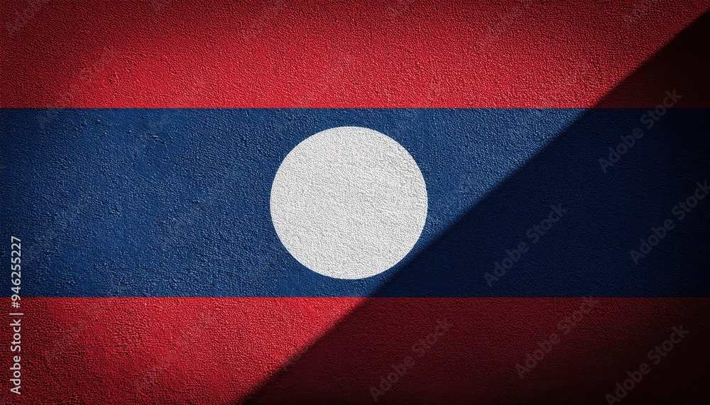 Aufkleber a textured, abstract interpretation of the laotian flag, with a diagonal split in the design.