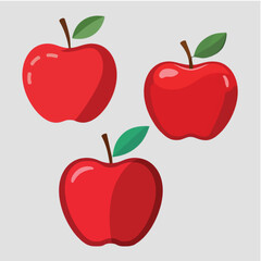 Set of red apples illustration