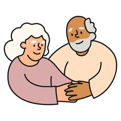 Grandparents hugging png sticker, eternal love transparent background