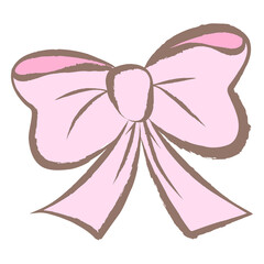 Hairbow png sticker, pastel doodle in aesthetic design on transparent background