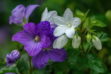 Fototapeta premium Purple and white lobelia bloom