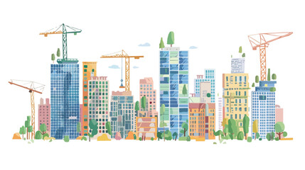 Obraz premium Urban Development Project Planning with Mixed Media in Artistic Style