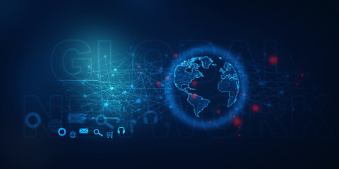 2d illustration world map abstract background