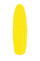 peeled corn cob on white background