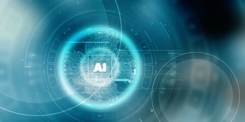 2d illustration Artificial Intelligence (AI) concept
