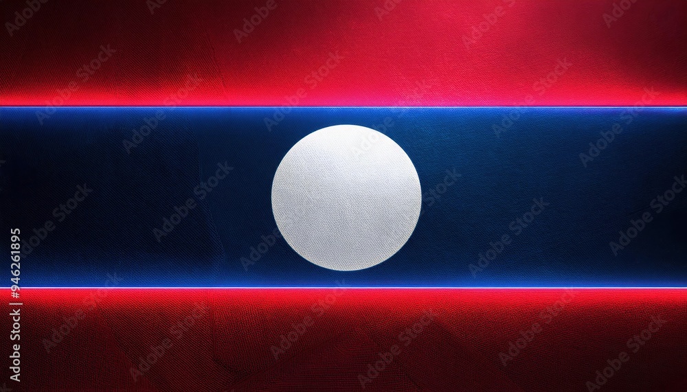 Poster abstract image of the laos flag with a glowing light effect.