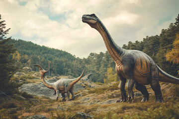 Dinosaurs in Prehistoric Land