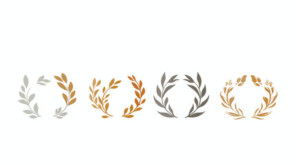 Elegant Hand-Drawn Wedding Logos Monogram with Four Flat Designs