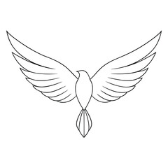 Obraz premium Minimalist Bird Wings symbol Logo Vector png isolated on white background