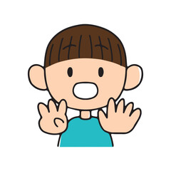 手で数を数える男の子8